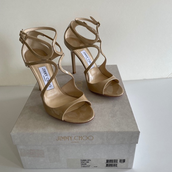 NEW Jimmy Choo Lang Heels Sandals Nude - Picture 1 of 6